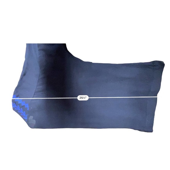 Olive and Oak Navy Boho embroidered short sleeve blouse size Small - Picture 5 of 10